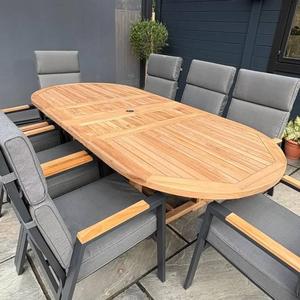 Outdoor Teak Wood <b>Dining</b> <b>Table</b> Set Modern Patio Chair Furniture Manufacturer Indonesia - Product Image 1