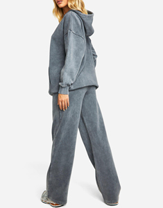 Conjunto de Sudadera con Capucha Oversize y Pantalones Jogger de Moda - Conjunto de 2 Piezas Personalizado con Lavado Ácido Vintage para Mujer, Chándal Urbano - Product Image 6