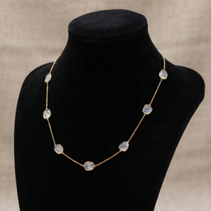 Memoria Jewels Women's Natural Diamond Boho Charm <b>Statement</b> <b>Necklace</b> 18k Yellow Gold | IGI Certified Trendy High Party Gift - Product Image 4