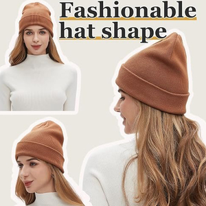 Unisex Solid Color Beanie <b>Hat</b> 100% Acrylic Knitted <b>Winter</b> Casual Wear 56-58CM Adult Size Quick Dry <b>Winter</b> Wear <b>Men</b> Beanies - Product Image 3