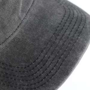 Casquette à visière réglable en denim gris et coton avec boutons perlés, unisexe, couleur unie, décontractée, pour l'extérieur, printemps-été, style 5 panneaux - Product Image 5