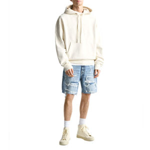Shorts de Mezclilla Desgastados para Hombre, Cintura Media, Pierna Recta, Estilo Casual de Verano, Azul Claro, con Bolsillos - Product Image 1