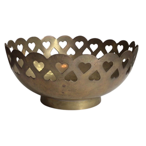 Brass Fruits Bowl Heart Cutout Decorative Fruit Bowl <b>Basket</b> Home Decor Wedding Gift Luxury Brass Fruits Bowl - Product Image 3