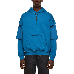 Sudadera con Capucha Casual para Hombre, de Algodón y Poliéster, con Diseño de Cremallera y Logotipo Personalizado, Cuello Holgado, Tejido de Forro Polar Térmico - Product Image 1