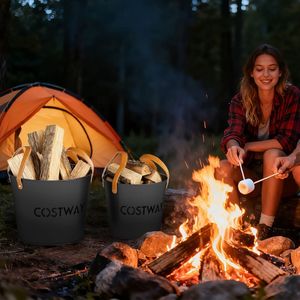 Lot de 2 seaux à cendres métalliques de 11,5 et 8,5 gallons pour foyers et braseros - Ensemble d'accessoires pour seaux à cendres de charbon - Product Image 6