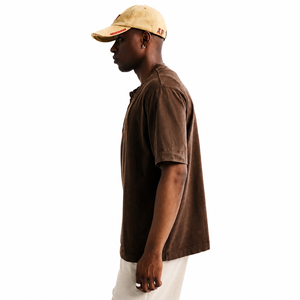 T-shirt à manches courtes pour homme, couleur marron, coupe classique, col rond, style décontracté, tissu jersey 100% coton, respirant, séchage rapide, écologique - Product Image 3