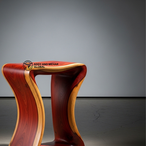 Table d'appoint rectangulaire creuse en bois massif de luxe |   Pouf et table d'appoint modernes en cèdre, fabriqués à la main, pour la décoration de maisons et d'hôtels design - Product Image 2