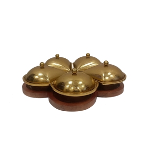 Ensemble de 3 plateaux de service en métal floral pour fruits secs, bols à snacks en or, plateau de luxe pour la décoration de table, cadeau - Product Image 5