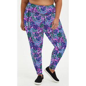 Leggings Populares 2026 de Tallas Grandes con Estampado de Hojas, Pantalones de Yoga Ajustados, Leggings Deportivos Morados para Mujeres, Señoras y Chicas - Product Image 1