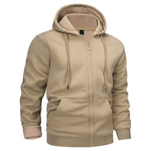 Sudadera con capucha de algodón 100% para hombre, con cremallera completa, manga larga, estilo casual, talla grande, para invierno, venta al por mayor - Product Image 1