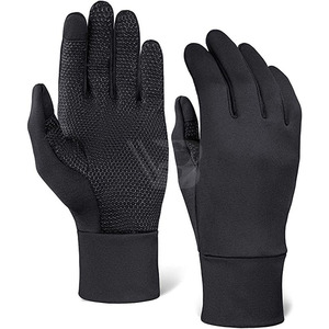 Gants de cyclisme en polaire noire de haute qualité, antidérapants, à doigts complets, chauds et anti-boulochage pour les sports d'hiver, le ski et la pêche - Vente en gros - Product Image 1