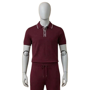 Polo homme léger coupe ajustée décontracté avec col à bordure blanche et patte de boutonnage à 3 boutons pour l'été - Product Image 4