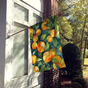 Bandera de Casa Grande de acuarela de flor de naranja de Florida, poste de manga de porche Multicolor, pancarta decorativa para patio, colgante de pared de poliéster - Product Image 2