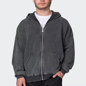 Hoodie oversize à fermeture éclair, effet délavé, pour homme, fabrication professionnelle, nouvelle collection, vente flash, streetwear, hoodies délavés pour homme - Product Image 1