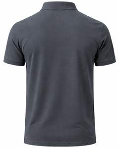 Polo en coton gris anthracite pour homme, coupe classique, manches courtes, vêtement décontracté d'été, logo personnalisé, fabricant OEM, approvisionnement en gros - Product Image 2