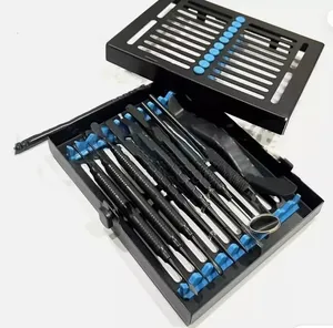 Kit de chirurgie péri-dentaire manuel ergonomique Sambrialmed International Dental 11 pièces, revêtement noir, pour implants dentaires - Product Image 4
