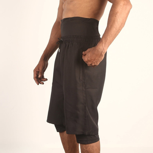 Wholesale Premium Islamic Modest Awrah Shorts Men Double <b>Layer</b> <b>Mid</b> Waist Solid High Street Breathable Eco-Friendly Quick Dry - Product Image 3