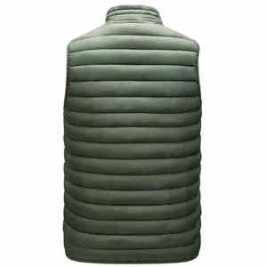 Gilet matelassé en toile sur mesure pour homme, grande taille, col en V, fermeture éclair, style décontracté, écologique, respirant, imperméable, printemps - Product Image 4