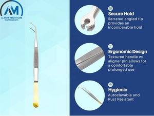 Pinzas de sutura de maíz curvas ergonómicas Al Mida Pinzas quirúrgicas dentales para sutura manual - Product Image 4