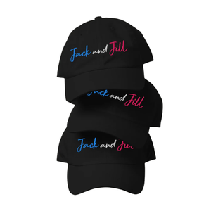 Casquette de baseball noire brodée Jack and Jill, 6 panneaux, unisexe, décontractée, réglable, en coton, avec motif sur le panneau avant - Product Image 3