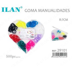 Ilan Goma Manualidades Scatola di 500 Elastici per Artigianato a Forma di Cuore 7cm - Product Image 3