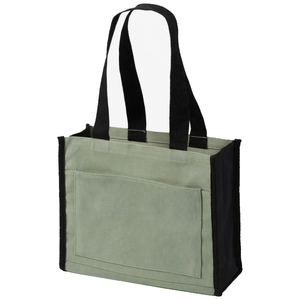 Customizable Bohemian Fashion Canvas <b>Tote</b> Bag with Black Handles and White Front Panel for Shopping Travel Everyday Use - Product Image 2