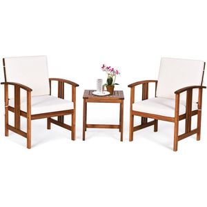 Set Divano da Esterno in Legno Massello - 3 Pezzi, Arredamento da Giardino Durevole per Hotel, Scuole, Appartamenti, Ville e Sale da Pranzo - Product Image 1