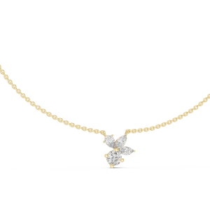 Yellow Gold Color Butterfly Diamond <b>Necklace</b> <b>Chain</b> Jewelry Floral Pendant <b>Necklace</b> for Gift and Party - Product Image 2