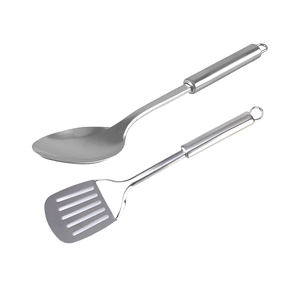 Cuillères de cuisine personnalisées en acier de qualité supérieure, 2 pièces, avec manche antidérapant, à bas prix - Product Image 1