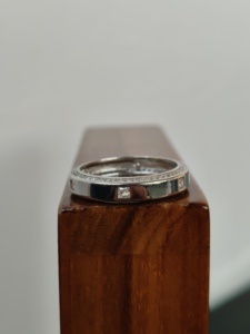 Geometric Pattern Band <b>Ring</b> Romantic Diamond Minimalist Modern <b>Women</b> Wedding Anniversary Promise Party Gift - Product Image 2