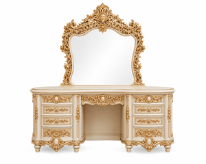 Grand Baroque Style Round Bed with Ornate <b>Wardrobes</b> Luxury Victorian Round Bed Set with Ornate <b>Wardrobe</b> for Villa & Hotel USA - Product Image 6