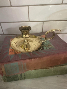 <b>Brass</b> <b>Candlestick</b> Holder <b>Antique</b> Gold Chamberstick Vintage Handheld Candle Stand Durable Home Decoration - Product Image 2