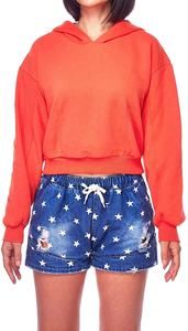 Conjunto de top corto de manga corta para mujer, tops cortos ajustados con capucha, 100 algodón, talla grande - Product Image 5