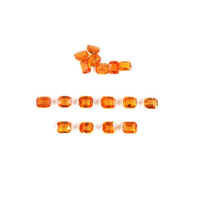 แซฟไฟร์สีส้มธรรมชาติทรงแปดเหลี่ยมขนาด 4x5 มม. แบบไม่ผ่านการปรับแต่ง, พลอยแซฟไฟร์สีเหลืองธรรมชาติทรงเหลี่ยมสำหรับทำเครื่องประดับ - Product Image 4