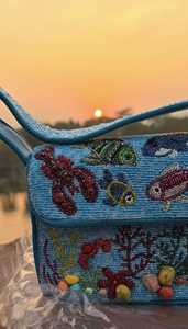 Sac à main décontracté en perles de verre multicolores certifiées MS Handicraft, poignée en perles, fait main en Inde, forme personnalisée, style baguette - Product Image 5