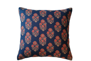 Housse de coussin en coton 100% écologique, faite à la main en Inde, imprimée au bloc, bleue, pour canapé, décoration de chambre, taies d'oreiller, vente en gros - Product Image 2