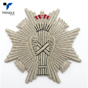 Parche bordado 3D hecho a mano con espadas cruzadas, hilo de bullion, insignia personalizada, insignia cosida con alambre de cobre - Product Image 4