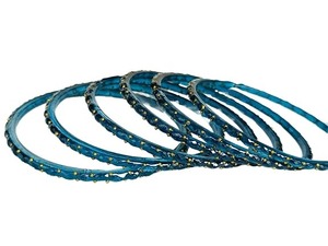 Ensemble de bracelets en verre décoratifs en forme de goutte de pluie, finition brillante, bijoux élégants pour mariages et festivals, en promotion - Product Image 2