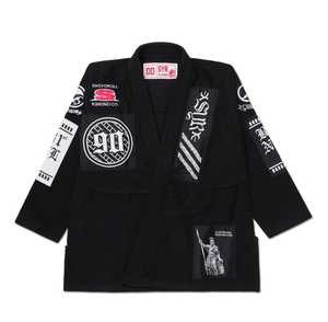 Uniformes de Jiu-Jitsu Brésilien (BJJ) avec broderie de logo personnalisée, cordons de serrage, bleu marine, 100% coton Ripstop 460g, unisexe, style pakistanais - Product Image 1