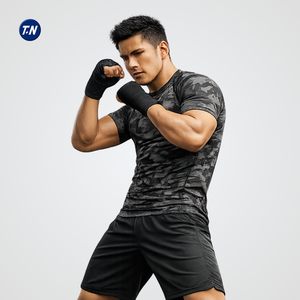 เสื้อรัดกล้ามเนื้อสำหรับผู้ใหญ่แบบยูนิเซ็กซ์ MMA ป้องกันแบคทีเรีย ป้องกันรังสียูวี ผ้าโพลีเอสเตอร์/สแปนเด็กซ์ 220 กรัม พิมพ์ลายด้วยความร้อน - Product Image 5