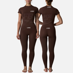 Conjunto Deportivo de 2 Piezas para Mujer, Ligero y Transpirable, con Pantalones con Cintura Elástica y Top Corto, OEM - Product Image 1