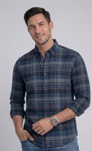 Camisa Enovate a Cuadros, Doble Botonadura, Manga Larga, Corte Regular, Casual, Unisex, Transpirable, de Algodón - Product Image 2