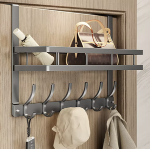 Heavy Duty Over Door Hooks Door Hanger Rack for Clothes Towels Bags Coats <b>Hats</b> Home Storage Organizer - Product Image 1