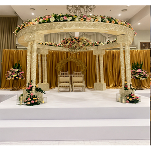 Mandap para Bodas Indias con Temática del Palacio Blanco, Mandap Tradicional Blanco para Bodas Hindúes, Mandap de Fibra para Eventos de Boda India - Product Image 1