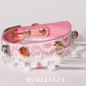 Luxury Velvet & Leather Personalized Elegant Dog and Cat Collars Soft Eco-Friendly with <b>Bell</b> - Product Image 2
