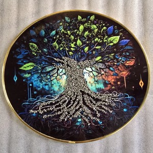 Marco de pared de Buda de lujo con cristal de pirita, arte espiritual 3D redondo para decoración del hogar, meditación y regalo. - Product Image 6