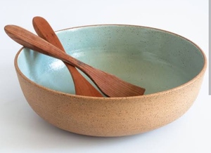 Bol de service en céramique rond, glaçure céladon, design Wabi Sabi, durable, passe au lave-vaisselle, pour un usage quotidien - Product Image 2