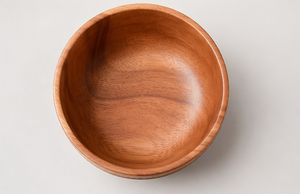 Bol de service en bois éco-responsable fait main, sculpté, style bohème rustique, pour salade, fruits, dîner, vaisselle de cuisine pour la maison et les fêtes - Product Image 3