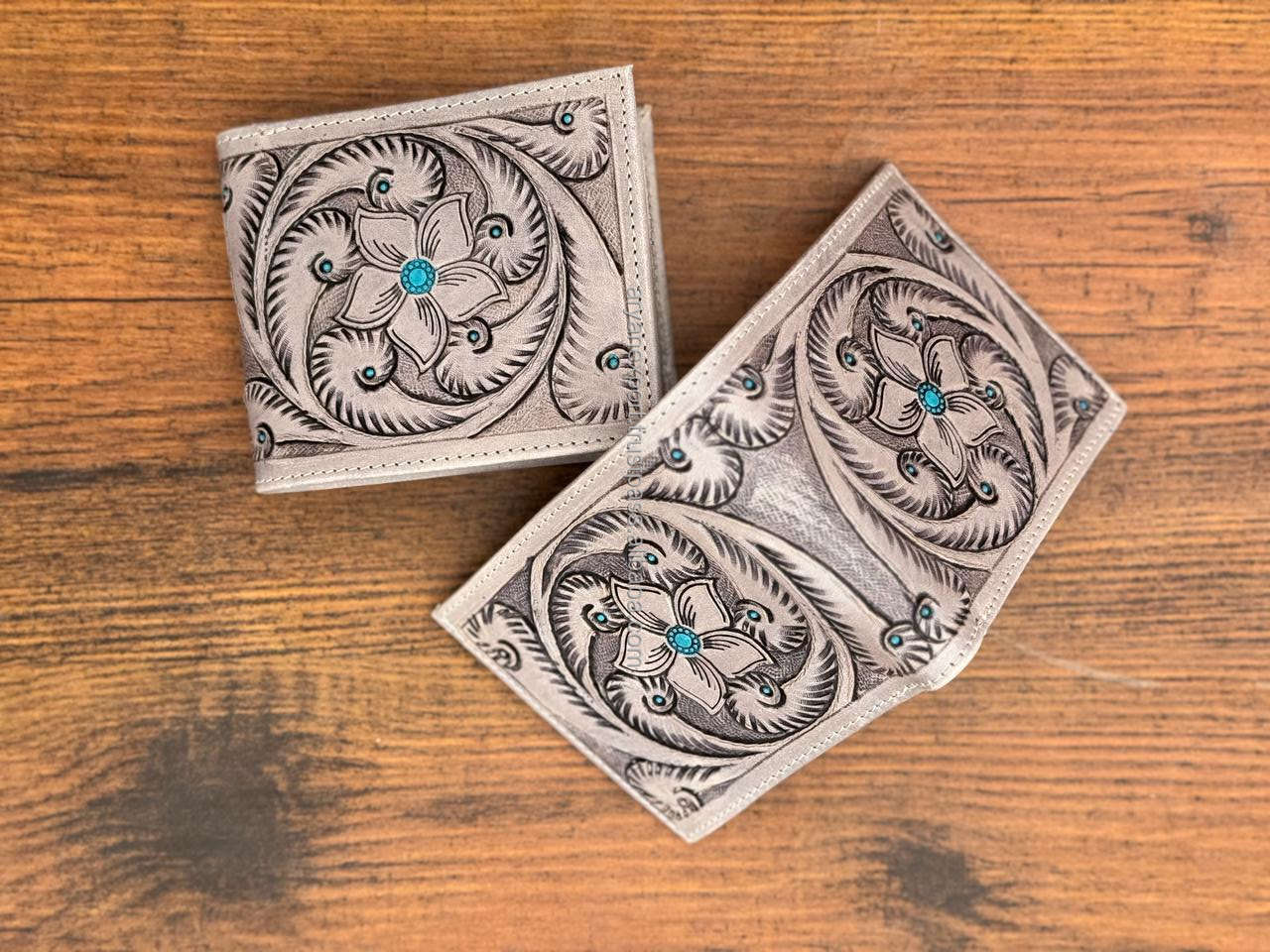 Brown With Turquoise Tooling