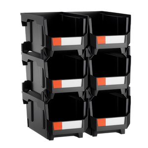 Set di 6 Contenitori Impilabili in Plastica 14,8 X 8,5 X 7,1 Pollici per Organizzazione e Stoccaggio nell'Armadio - Product Image 4